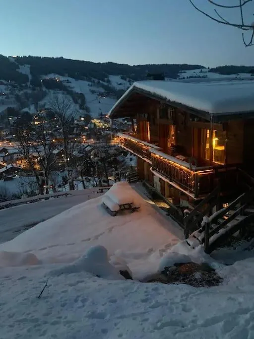 Somptueux Chalet Baron Megeve Vue.Jaccuzi.4 Mn A Pied Au Centre