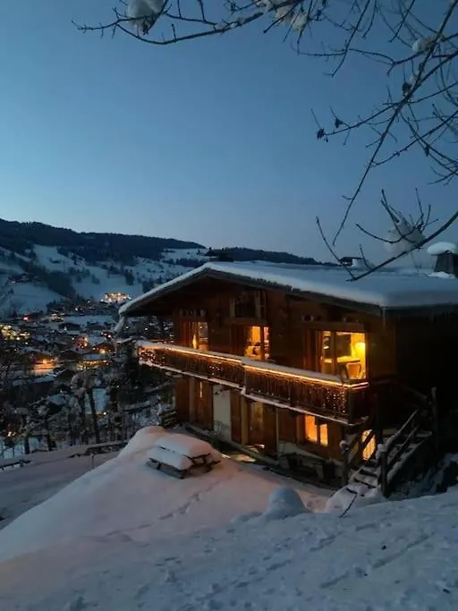 Somptueux Chalet Baron Megeve Vue.Jaccuzi.4 Mn A Pied Au Centre France