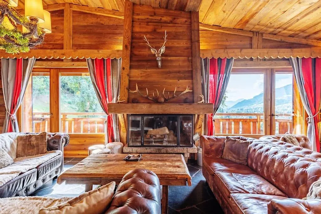 Somptueux Chalet Baron Megeve Vue.Jaccuzi.4 Mn A Pied Au Centre France