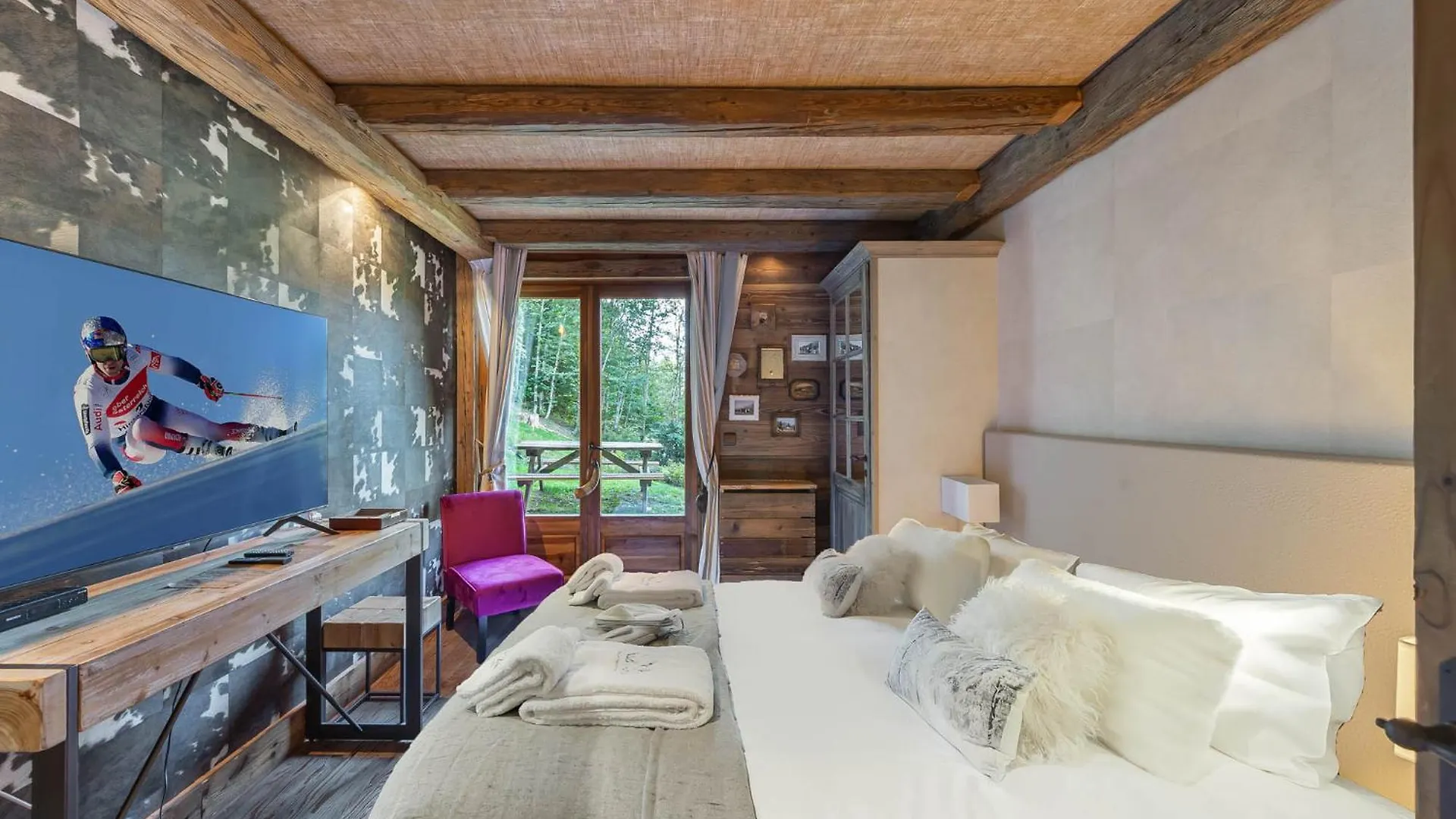 Somptueux Chalet Baron Megeve Vue.Jaccuzi.4 Mn A Pied Au Centre