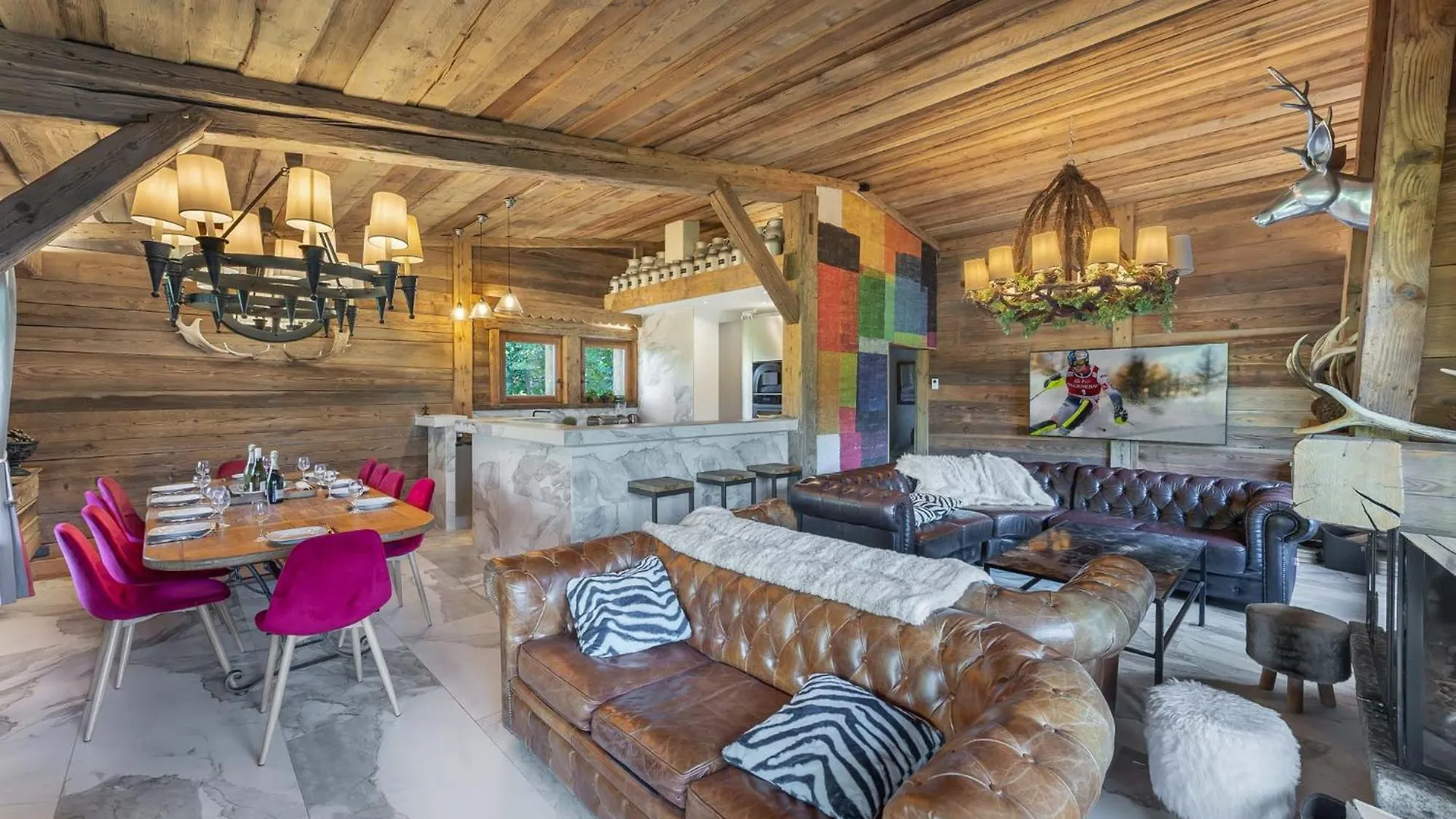 Somptueux Chalet Baron Megeve Vue.Jaccuzi.4 Mn A Pied Au Centre France