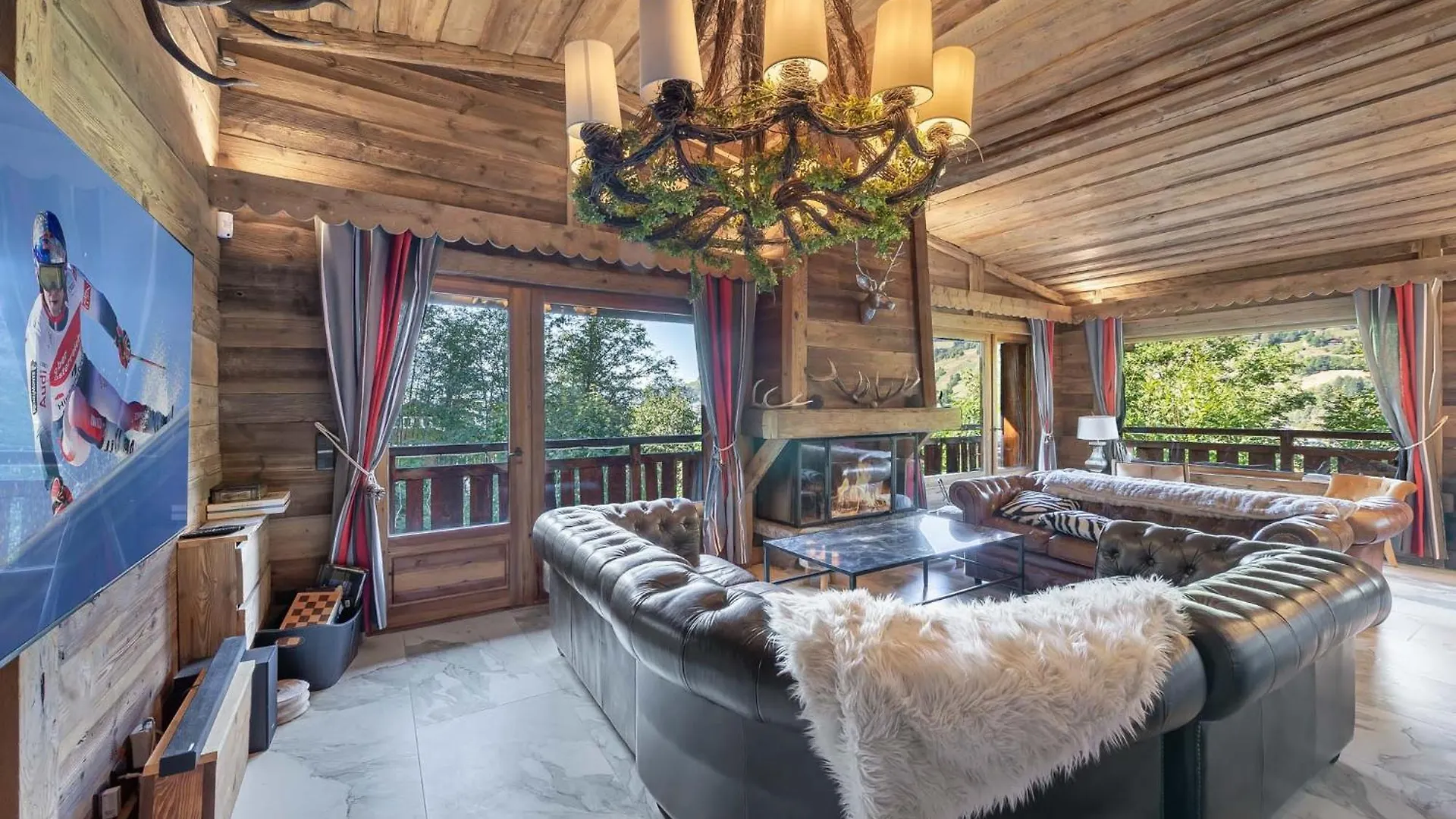 Somptueux Chalet Baron Megeve Vue.Jaccuzi.4 Mn A Pied Au Centre